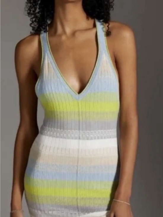 Daily Practice Dresses & Skirts - Anthropologie Daily Practice Striped Knit V-Neck Dress in large Athleisure